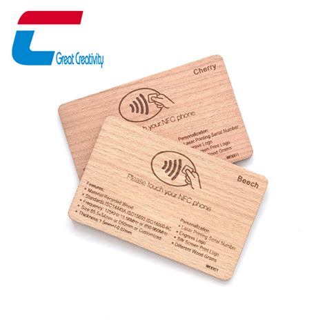 custom wooden rfid card|customizable nfc business cards.